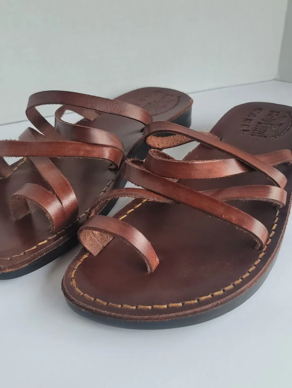 Holy Land Camel Jesus Sandals Leatger Brown Men's Suze 12